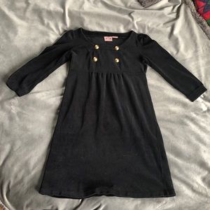 Velvet mini dress with gold buttons